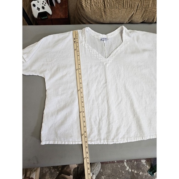 Oh My Gauze Women's Top 3 XXL Snow White Short Sleeve 100% Cotton Lagenlook - Picture 4 of 6